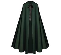 Generisch Mantello da strega senza cappuccio da uomo, mantello gotico, mantello lungo per la morte, magia spaventosa, cappotto spaventoso, costume per Halloween, feste a teatro, cosplay, carnevale
