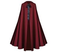 Generisch Mantello da strega senza cappuccio da uomo, mantello gotico, mantello lungo per la morte, magia spaventosa, cappotto spaventoso, costume per Halloween, feste a teatro, cosplay, carnevale