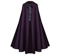 Generisch Mantello da strega senza cappuccio da uomo, mantello gotico, mantello lungo per la morte, magia spaventosa, cappotto spaventoso, costume per Halloween, feste a teatro, cosplay, carnevale