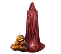 Generisch Mantello per costumi da strega di Halloween, mantello unisex con cappuccio a lunghezza | Mantello con cappuccio comodo da donna | Mantello con cappuccio carnevale per feste in costume