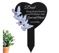 Generisch Marcatori tombali per monumenti commemorativi | Placche commemorative per cimitero a forma di cuore | Segno tombale nero impermeabile per persone con supporto, Siehe Beschreibung, Ferro