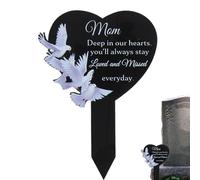 Generisch Marcatori tombali per monumenti commemorativi | Placche commemorative per cimitero a forma di cuore | Segno tombale nero impermeabile per persone con supporto, Siehe Beschreibung, Ferro