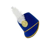 Generisch Marching Band - Cappello da marcia, in poliestere, decorato con piume, per carnevale, Halloween, teatro, per adulti e bambini, regolabile
