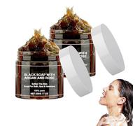 Generisch Marocco Sapone Nero con Argan e Rosa, Morocco Black Soap, 100% Sapone Nero Marocchino Organico, Sapone Nero Scrub Corpo Sapone, Peeling Gel Doccia per Pelle Morbida (2 pezzi)