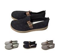 Generisch Mary Jane - Scarpe basse da donna con fibbia, morbide e comode, leggere, traspiranti, per il tempo libero, per la vita quotidiana e le passeggiate, Z1 nero., 37 EU