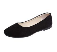 Generisch Mary Jane - Scarpe basse da donna, in pelle, motivo forato, con punta rotonda, comode, traspiranti, estive, leggere, antiscivolo, per abbigliamento quotidiano, Nero , 38 EU