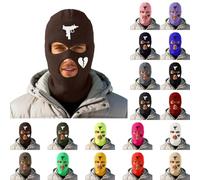 Generisch Maschera da sci a tre fori con design Uzi e cuore spezzato, per uomo e donna, balaclava alla moda per attività all'aperto, streetwear e cosplay, diversi colori disponibili, caffè, Taglia
