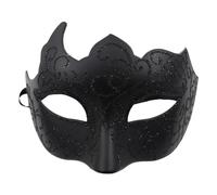 Generisch Maschera per il viso da uomo e donna, dipinta con polvere d'oro, multiangolare, per carnevale, feste, Nero , Taglia unica