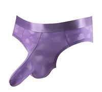 Generisch Maschio Casual Mesh Elefante proboscide Solido Traspirante Intimo Pantaloni Solidi Mutandine Comodi Slip, Lilla, L