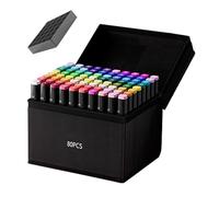 Generisch Matite da colorare per libri da colorare - Matite da disegno e pennarelli, resistenti all'acqua a base di olio, con doppia punta per schizzi, viaggi, ufficio, scuola, fai da te, graffiti
