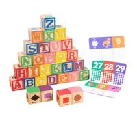 Generisch Mattoncini da costruzione in legno alfabeto | Alfabeto apprendimento puzzle giocattolo,per bambini e bambine, asilo prescolare aula, casa, cameretta dei bambini, viaggi, vacanze