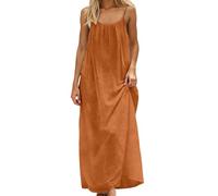 Generisch Maxi abito casual senza maniche con schiena aperta, abito da casa da donna per la vita di tutti i giorni, ideale per l'ufficio e le vacanze. Il taglio incontra l'eleganza sobria, Colore
