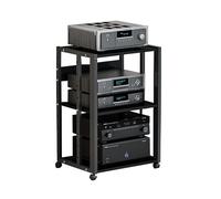 Generisch Media Record Player Console - Supporto audio video Rack con ripiani regolabili per piccoli centri di intrattenimento, rack stereo e supporto