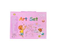 Generisch Mega 208 Set di matite colorate per bambini, assortimento di illustrazioni, pennelli da pittura, regalo educativo, tonalità vivaci, materiali sicuri, fantasie shades, divertimento artistico