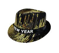 Generisch Men's and Women's Multi Color Sequins New Year's Jazz Hat Bucket Hat Cappello da pescatore su entrambi i lati, gold, Taglia unica
