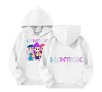 Generisch Merch Kpop Unisex Bambini Membro Felpa con cappuccio K-pop Film Demon Grafica Felpa a maniche lunghe Maglione Casual Ragazzi Ragazzi Ragazze, 04-bianco, 11-12 Jahre