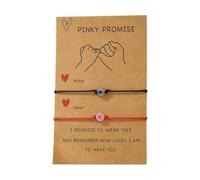 Generisch Message Mm Valentin Bracciale HEART AMOR Thread Love Coppia For Friends Mascot Charm Lovers Rosa Naturale Anelli, Taglia unica, Plastica