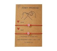 Generisch Message Mm Valentin Bracciale HEART AMOR Thread Love Coppia For Friends Mascot Charm Lovers Rosa Naturale Anelli, Taglia unica, Plastica