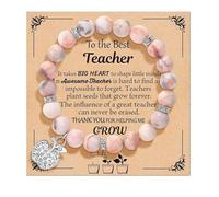 Generisch Messaggi Messaggio Pietre Acciaio Bracciale Insegnanti Esprimendo gratitudine Mm Uomini Gioielli Naturale Anelli, Taille unique, Metallo
