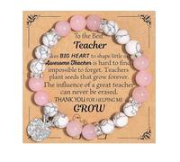 Generisch Messaggi Messaggio Pietre Acciaio Bracciale Insegnanti Esprimendo gratitudine Mm Uomini Gioielli Naturale Anelli, Taglia unica, Metallo