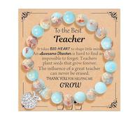 Generisch Messaggi Messaggio Pietre Acciaio Bracciale Insegnanti Esprimendo gratitudine Mm Uomini Gioielli Naturale Anelli, Taglia unica, Metallo