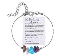 Generisch Messaggi multipli naturale classico bracciale colori anelli sagittario regali cavigliera regalo zodiacale naturale ciondoli coppia gioielli, Taglia unica, Pietra naturale