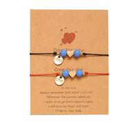 Generisch Messaggi Nero Bracciale Bracciale Mm Gioielli tessuti a mano, stella a cinque punte, Braccialetto di Coppia d'amore In Naturale Regalo Elastico Classico Bracciale, Taglia unica, Carta