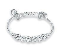 Generisch Messaggio Argento Naturale Anelli Rotating Bead Bracciale Regolabile Gioielli Valentine's Day For Occasioni In Mm Naturale Mm Scelta Anelli, Taglia unica, Metallo
