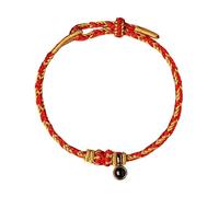 Generisch Messaggio Coppia Messaggi Bracciale Anelli Ankle Rope With Eight Buddha Charms Birth Year Jewelry Cerchio Naturale Rhodonite Gioielli, 26, Cloth