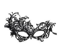 Generisch Mezza maschera, accessorio per carnevale, con polvere d'oro, per esibizioni di danza da donna, protezione per il viso dipinta per feste in costume (nero, taglia unica)