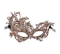 Generisch Mezza maschera di carnevale con polvere d'oro per esibizioni di danza da donna, protezione per il viso dipinta per feste in costume