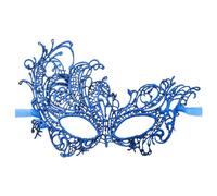 Generisch Mezza protezione per il viso dipinta con polvere d'oro, da donna, per feste, carnevale, accessorio per danza, design elegante per il trucco (blu, taglia unica)