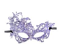 Generisch Mezza protezione per il viso dipinta con polvere d'oro, da donna, per feste, carnevale, accessorio per danza, design elegante per il trucco (viola, taglia unica)