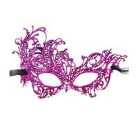 Generisch Mezza protezione per il viso dipinta con polvere d'oro, da donna, per feste, carnevale, accessorio per danza, design elegante per il trucco (taglia unica)