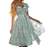 Generisch Miles Morales - Costume da donna gotico con cappuccio, stile medievale, corsetto tedesco, Oktoberfest, da donna, a maniche corte, da birra, da palcoscenico, per bambini, verde, 5X-Large