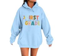 Generisch Mini abito Felpe per l'ora della scuola. Design casual girocollo con motivo. Perfetto da abbinare ai jeans. Versatile per la primavera invernale Anime, Azzurro, XL
