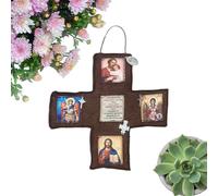 Generisch Mini altare da preghiera portatile cucito a mano a forma di croce