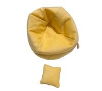 Generisch Mini divano per bambole da 17 cm con morbido cuscino come mobile decorativo nella casa delle bambole per esposizione o decorazione della stanza (giallo, 10 cm)