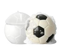 Generisch Mini fioriera a forma di pallone da calcio 3D, con coperchio | Forma portacandele per decorazione da tavolo per la casa, artigianato, gesso, cemento, sapone, portagioie fai da te