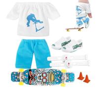 Generisch Mini monopattino da dita, con pantaloni e scarpe, ideale come regalo di compleanno per bambini