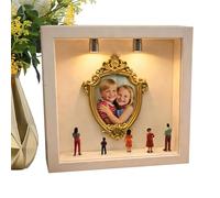 Generisch Mini scatola per musei fai da te, cornice in miniatura dorata e figure per ricordi, mini vetrina per decorazione, per San , vacanze, compleanno, Natale