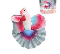 Generisch Mini statuetta a forma di pesce Betta, colorata scultura | Pesce artificiale da combattimento accattivante per gli amanti degli animali domestici, proprietari di casa, collezionisti