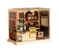 Generisch Miniature House Kits for Adults - Mini kit di costruzione a mano, set di modelli 3D, Coffee Shop and Kitchen Scene | Miniature Assembly Toy for Desk Bookshelf Decoration Gift for Teens