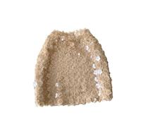 Generisch Minigonna con paillettes a forma di petali e vita alta | attillato e taglio stretto per feste, club e Halloween, beige., M