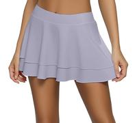 Generisch Minigonna sexy a pieghe da donna, casual, confortevole, homewear, gonna a linea A, per l'estate e la vita di tutti i giorni, grigio., M