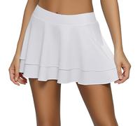 Generisch Minigonna sexy a pieghe da donna, casual, confortevole, homewear, gonna a linea A, per l'estate e la vita di tutti i giorni, bianco, XS