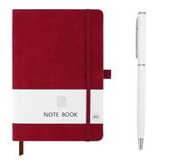 Generisch Minimalist A5 PU Leather Notebook (200 Pages) & 10pcs Metal Ballpoint Pens Set - Smooth Writing for Office/School