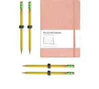 Generisch Minimalist Business Notepad & Sensory Fidget Pen Combo - A5 192-Page PU Leather Notebook with Strap & 4Pc Sliding Nut Anxiety Pencil