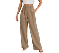 Generisch Missmatter, pantaloni da donna Soraease, morbidi come la seta e drappeggiati per tutti i giorni da donna, pantaloni a braccio salico per donne anziane oltre i 50 anni, marrone chiaro, XS