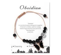 Generisch Mitgebsel Armband Armband Schmuck Naturstein Armband Amethyst Blau Türkis Armband Handgewebtes Schmetterling Anhänger Armband Armband Uhr Kinder Junge (E, One Size)